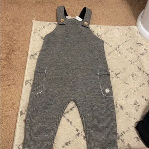 Zara baby boy striped soft overalls